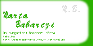 marta babarczi business card